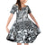Aloha Vintage Plumeria Hawaiian Tapa Pattern Family Matching Off Shoulder Short Dress and Hawaiian Shirt Gray Hawaiian Tapa Pattern - Polynesian Pride
