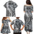 Aloha Vintage Plumeria Hawaiian Tapa Pattern Family Matching Puletasi and Hawaiian Shirt Gray Hawaiian Tapa Pattern - Polynesian Pride