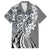 Aloha Vintage Plumeria Hawaiian Tapa Pattern Family Matching Tank Maxi Dress and Hawaiian Shirt Gray Hawaiian Tapa Pattern - Polynesian Pride
