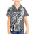Aloha Vintage Plumeria Hawaiian Tapa Pattern Family Matching Tank Maxi Dress and Hawaiian Shirt Gray Hawaiian Tapa Pattern - Polynesian Pride