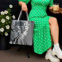 Aloha Vintage Plumeria Hawaiian Tapa Pattern Tote Bag Gray Hawaiian Tapa Pattern - Polynesian Pride