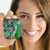 Aloha Vintage Plumeria Hawaiian Tapa Pattern AirPods Case Green Hawaiian Tapa Pattern LT9 - Polynesian Pride