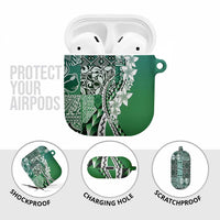 Aloha Vintage Plumeria Hawaiian Tapa Pattern AirPods Case Green Hawaiian Tapa Pattern LT9 - Polynesian Pride