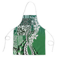Aloha Vintage Plumeria Hawaiian Tapa Pattern Apron Green Hawaiian Tapa Pattern LT9 Green - Polynesian Pride