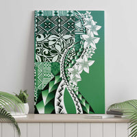 Aloha Vintage Plumeria Hawaiian Tapa Pattern Canvas Wall Art Green Hawaiian Tapa Pattern LT9 - Polynesian Pride