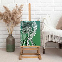 Aloha Vintage Plumeria Hawaiian Tapa Pattern Canvas Wall Art Green Hawaiian Tapa Pattern LT9 - Polynesian Pride
