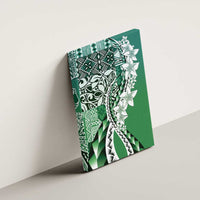 Aloha Vintage Plumeria Hawaiian Tapa Pattern Canvas Wall Art Green Hawaiian Tapa Pattern LT9 - Polynesian Pride