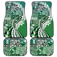 Aloha Vintage Plumeria Hawaiian Tapa Pattern Car Mats Green Hawaiian Tapa Pattern - Polynesian Pride