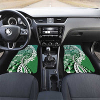 Aloha Vintage Plumeria Hawaiian Tapa Pattern Car Mats Green Hawaiian Tapa Pattern - Polynesian Pride