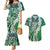 Aloha Vintage Plumeria Hawaiian Tapa Pattern Couples Matching Mermaid Dress and Hawaiian Shirt Green Hawaiian Tapa Pattern - Polynesian Pride