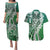 Aloha Vintage Plumeria Hawaiian Tapa Pattern Couples Matching Puletasi and Hawaiian Shirt Green Hawaiian Tapa Pattern - Polynesian Pride