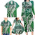 Aloha Vintage Plumeria Hawaiian Tapa Pattern Family Matching Long Sleeve Bodycon Dress and Hawaiian Shirt Green Hawaiian Tapa Pattern - Polynesian Pride