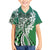 Aloha Vintage Plumeria Hawaiian Tapa Pattern Family Matching Off The Shoulder Long Sleeve Dress and Hawaiian Shirt Green Hawaiian Tapa Pattern - Polynesian Pride