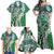 Aloha Vintage Plumeria Hawaiian Tapa Pattern Family Matching Off Shoulder Maxi Dress and Hawaiian Shirt Green Hawaiian Tapa Pattern - Polynesian Pride