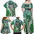 Aloha Vintage Plumeria Hawaiian Tapa Pattern Family Matching Off Shoulder Maxi Dress and Hawaiian Shirt Green Hawaiian Tapa Pattern - Polynesian Pride