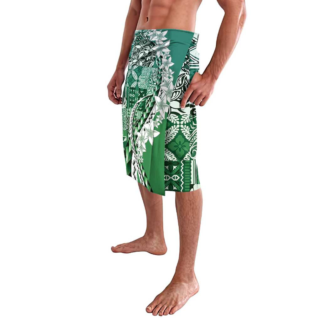 Aloha Vintage Plumeria Hawaiian Tapa Pattern Lavalava Green Hawaiian Tapa Pattern - Polynesian Pride