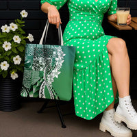 Aloha Vintage Plumeria Hawaiian Tapa Pattern Tote Bag Green Hawaiian Tapa Pattern - Polynesian Pride