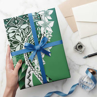 Aloha Vintage Plumeria Hawaiian Tapa Pattern Wrapping Paper Green Hawaiian Tapa Pattern - Polynesian Pride