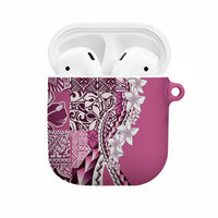 Aloha Vintage Plumeria Hawaiian Tapa Pattern AirPods Case Pink Hawaiian Tapa Pattern LT9 Pink - Polynesian Pride