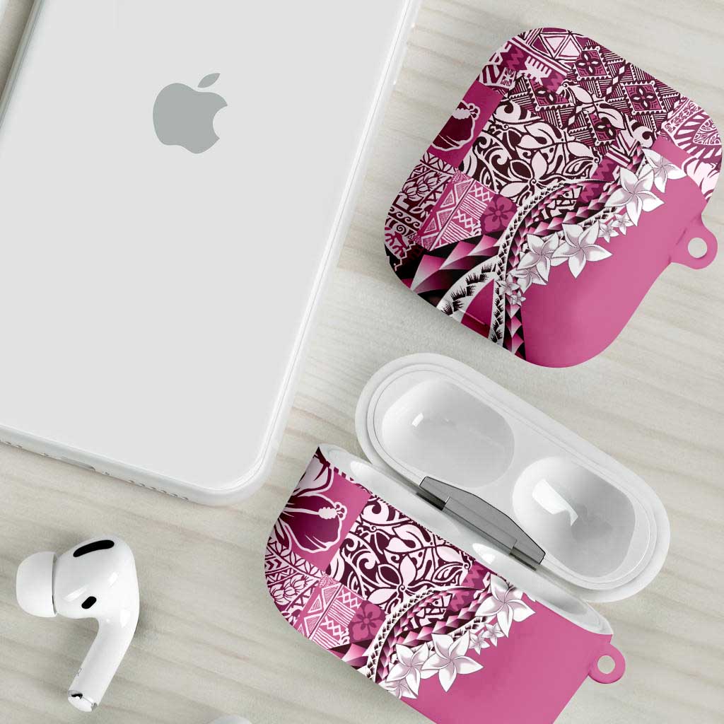 Aloha Vintage Plumeria Hawaiian Tapa Pattern AirPods Case Pink Hawaiian Tapa Pattern LT9 - Polynesian Pride