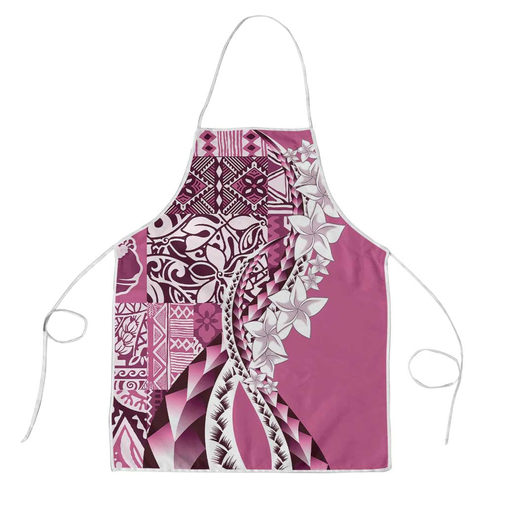 Aloha Vintage Plumeria Hawaiian Tapa Pattern Apron Pink Hawaiian Tapa Pattern LT9 Pink - Polynesian Pride