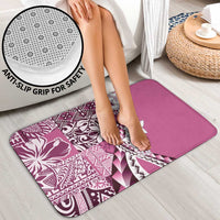 Aloha Vintage Plumeria Hawaiian Tapa Pattern Bathroom Set Pink Hawaiian Tapa Pattern - Polynesian Pride