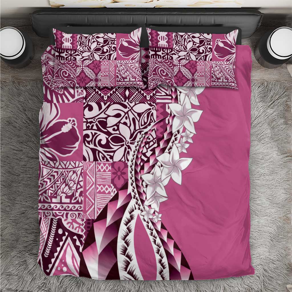 Aloha Vintage Plumeria Hawaiian Tapa Pattern Bedding Set Pink Hawaiian Tapa Pattern - Polynesian Pride