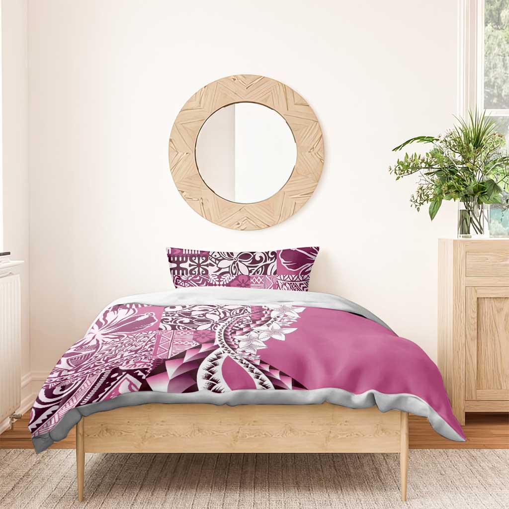 Aloha Vintage Plumeria Hawaiian Tapa Pattern Bedding Set Pink Hawaiian Tapa Pattern - Polynesian Pride