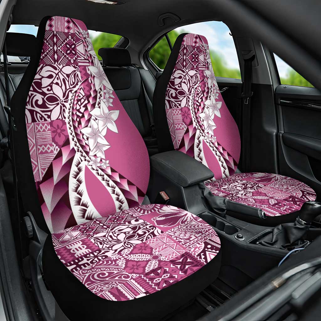Aloha Vintage Plumeria Hawaiian Tapa Pattern Car Seat Cover Pink Hawaiian Tapa Pattern - Polynesian Pride