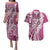 Aloha Vintage Plumeria Hawaiian Tapa Pattern Couples Matching Puletasi and Hawaiian Shirt Pink Hawaiian Tapa Pattern - Polynesian Pride