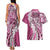 Aloha Vintage Plumeria Hawaiian Tapa Pattern Couples Matching Tank Maxi Dress and Hawaiian Shirt Pink Hawaiian Tapa Pattern - Polynesian Pride