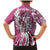 Aloha Vintage Plumeria Hawaiian Tapa Pattern Family Matching Mermaid Dress and Hawaiian Shirt Pink Hawaiian Tapa Pattern - Polynesian Pride