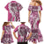 Aloha Vintage Plumeria Hawaiian Tapa Pattern Family Matching Mermaid Dress and Hawaiian Shirt Pink Hawaiian Tapa Pattern - Polynesian Pride