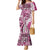 Aloha Vintage Plumeria Hawaiian Tapa Pattern Family Matching Mermaid Dress and Hawaiian Shirt Pink Hawaiian Tapa Pattern - Polynesian Pride