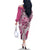 Aloha Vintage Plumeria Hawaiian Tapa Pattern Family Matching Off The Shoulder Long Sleeve Dress and Hawaiian Shirt Pink Hawaiian Tapa Pattern - Polynesian Pride