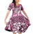 Aloha Vintage Plumeria Hawaiian Tapa Pattern Family Matching Off Shoulder Short Dress and Hawaiian Shirt Pink Hawaiian Tapa Pattern - Polynesian Pride