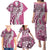 Aloha Vintage Plumeria Hawaiian Tapa Pattern Family Matching Puletasi and Hawaiian Shirt Pink Hawaiian Tapa Pattern - Polynesian Pride