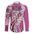 Aloha Vintage Plumeria Hawaiian Tapa Pattern Family Matching Puletasi and Hawaiian Shirt Pink Hawaiian Tapa Pattern - Polynesian Pride
