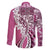 Aloha Vintage Plumeria Hawaiian Tapa Pattern Family Matching Puletasi and Hawaiian Shirt Pink Hawaiian Tapa Pattern - Polynesian Pride