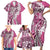 Aloha Vintage Plumeria Hawaiian Tapa Pattern Family Matching Short Sleeve Bodycon Dress and Hawaiian Shirt Pink Hawaiian Tapa Pattern - Polynesian Pride