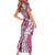 Aloha Vintage Plumeria Hawaiian Tapa Pattern Family Matching Short Sleeve Bodycon Dress and Hawaiian Shirt Pink Hawaiian Tapa Pattern - Polynesian Pride