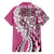 Aloha Vintage Plumeria Hawaiian Tapa Pattern Family Matching Tank Maxi Dress and Hawaiian Shirt Pink Hawaiian Tapa Pattern - Polynesian Pride