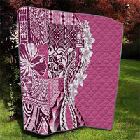 Aloha Vintage Plumeria Hawaiian Tapa Pattern Quilt Pink Hawaiian Tapa Pattern - Polynesian Pride