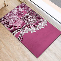 Aloha Vintage Plumeria Hawaiian Tapa Pattern Rubber Doormat Pink Hawaiian Tapa Pattern LT9 - Polynesian Pride