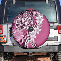 Aloha Vintage Plumeria Hawaiian Tapa Pattern Spare Tire Cover Pink Hawaiian Tapa Pattern - Polynesian Pride