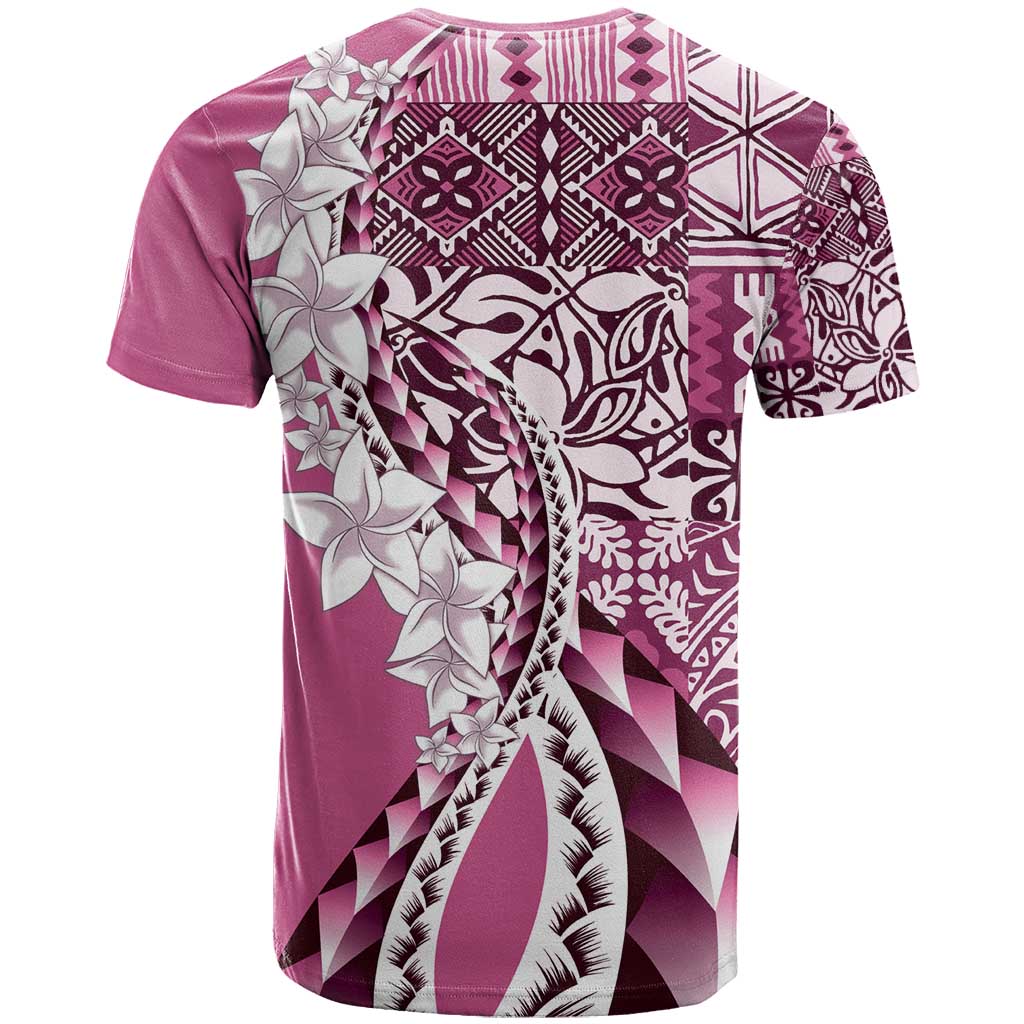 Aloha Vintage Plumeria Hawaiian Tapa Pattern T Shirt Pink Hawaiian Tapa Pattern - Polynesian Pride