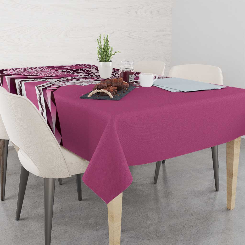 Aloha Vintage Plumeria Hawaiian Tapa Pattern Tablecloth Pink Hawaiian Tapa Pattern LT9 - Polynesian Pride
