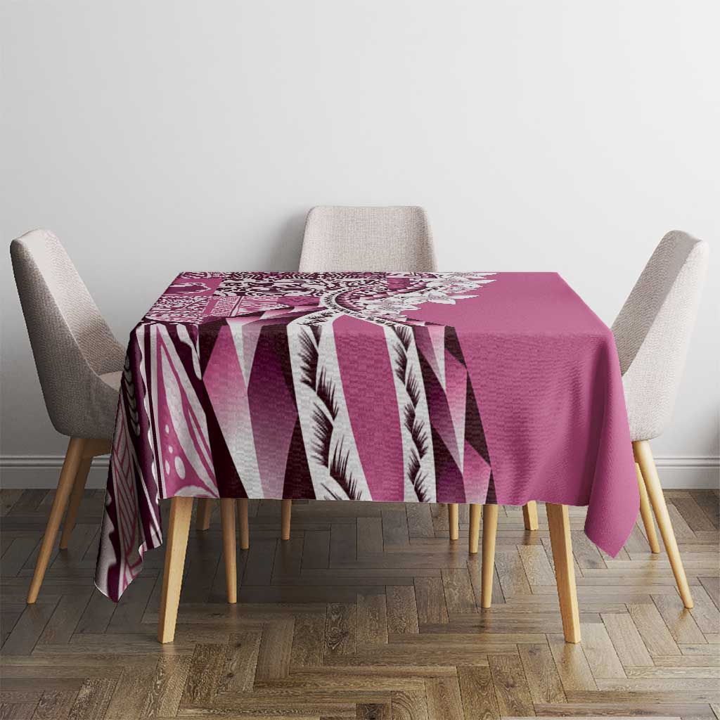 Aloha Vintage Plumeria Hawaiian Tapa Pattern Tablecloth Pink Hawaiian Tapa Pattern LT9 - Polynesian Pride