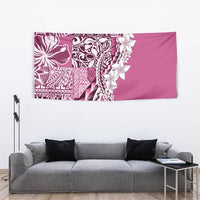 Aloha Vintage Plumeria Hawaiian Tapa Pattern Tapestry Pink Hawaiian Tapa Pattern - Polynesian Pride