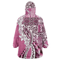 Aloha Vintage Plumeria Hawaiian Tapa Pattern Wearable Blanket Hoodie Pink Hawaiian Tapa Pattern LT9 - Polynesian Pride